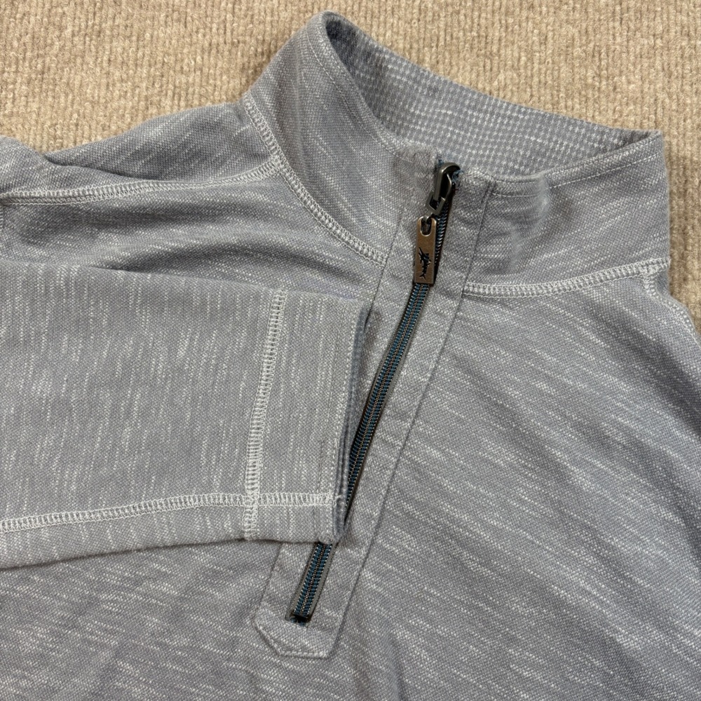 Tommy Bahama Gray Reversible Mock Neck 1/4‎ Zip Men's Size Medium EUC